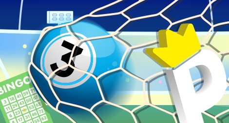 Schermata promozionale del Bingo Lottomatica che mostra una partita e un bonus