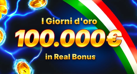 Visual promozionale del bonus di benvenuto Lottomatica che mostra monete d'oro e simboli di gioco